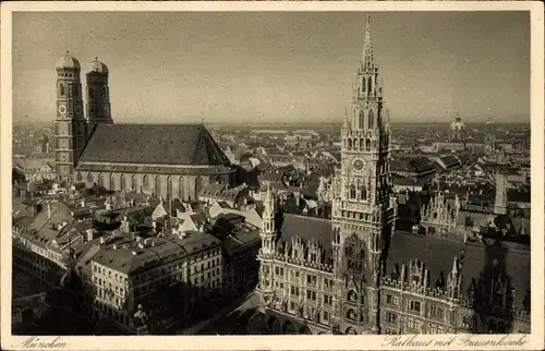 Ak München, Rathaus, Frauenkirche