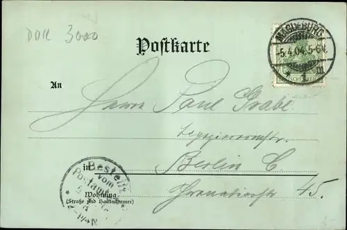 Mondschein Ak Magdeburg an der Elbe, Haselbach-Denkmal