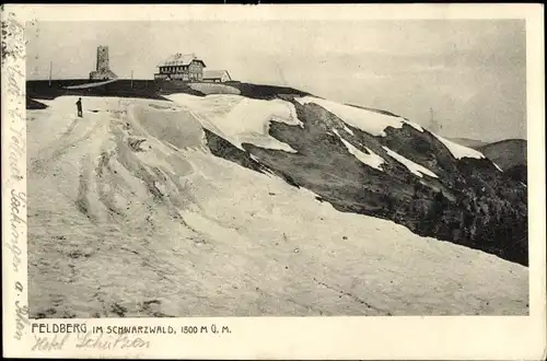 Ak Feldberg im Schwarzwald, Feldbergturm, Winter