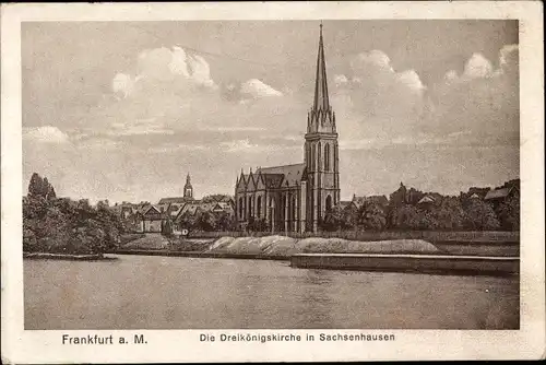 Ak Sachsenhausen Frankfurt am Main, Dreikönigskirche