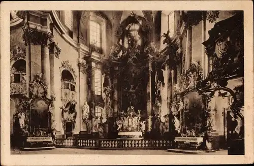 Ak Vierzehnheiligen Bad Staffelstein Oberfranken, Päpstliche Basilika, Hoch-Altar, Antonius-Altar