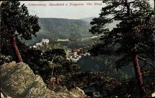 Ak Schwarzburg in Thüringen, Blick vom Trippstein