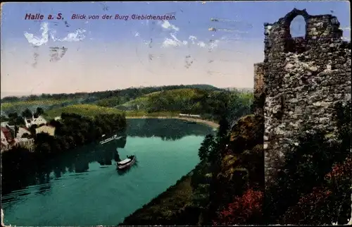 Ak Halle an der Saale, Burg Giebichenstein, Schiff