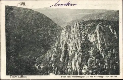 Ak Thale im Harz, Bodetal, Rosstrappe, Hexentanzplatz