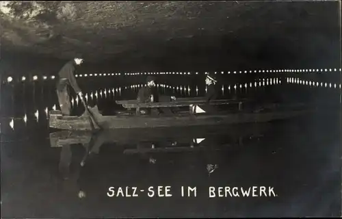 Foto Ak Berchtesgaden in Oberbayern, Salzsee im Bergwerk