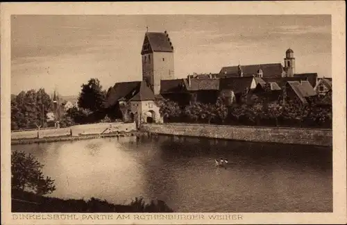 Ak Dinkelsbühl in Mittelfranken, Rothenburger Weiher