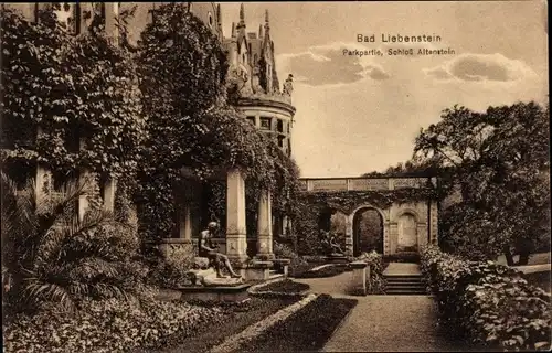 Ak Bad Liebenstein im Thüringer Wald, Schloss Altenstein, Park