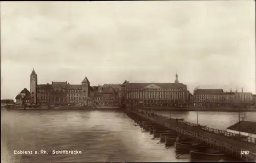 Ak Koblenz am Rhein, Schiffbrücke