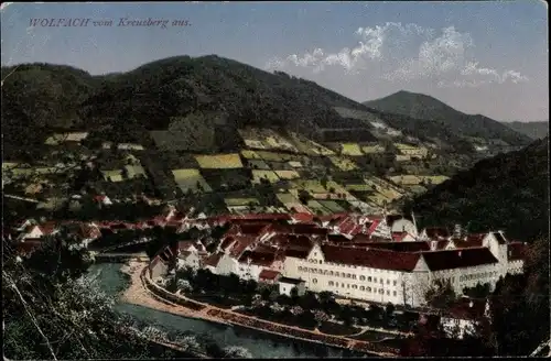 Ak Wolfach im Schwarzwald, Blick vom Kreuzberg