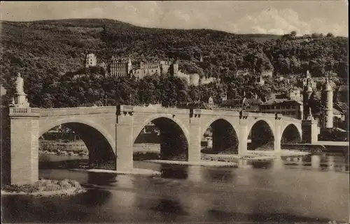 Ak Heidelberg am Neckar, Schloss, Brücke