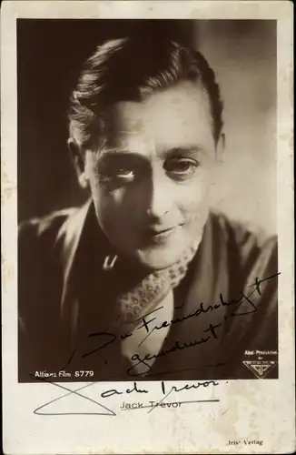 Ak Schauspieler Jack Trevor, Portrait, Halstuch, Autogramm