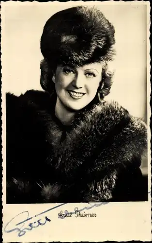 Ak Schauspielerin Gretl Theimer, Portrait
