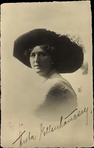 Ak Schauspielerin Hertha Ellenhausen, Portrait, Autogramm