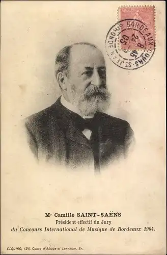 Ak Komponist Camille Saint-Saëns, Portrait