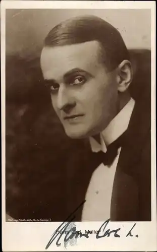 Ak Schauspieler Hans Carl Müller, Portrait, Autogramm