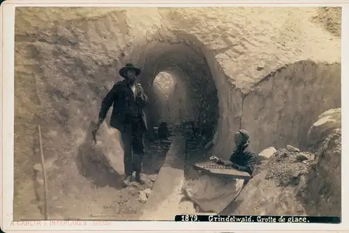 Kabinett Foto Grindelwald Kanton Bern, Grotte de glace, Gletscher, 1887