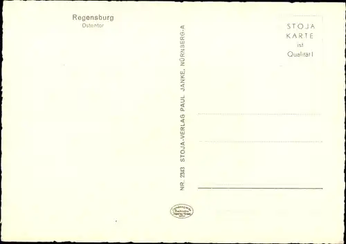 Ak Regensburg an der Donau Oberpfalz, Ostentor