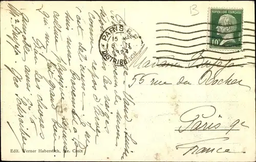 Postkarte Sainte Croix Kanton Waadt, Teilansicht, Winter