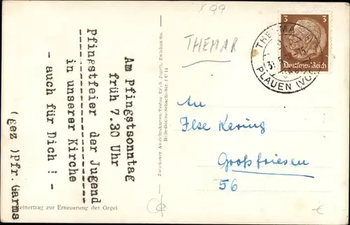 Ak Themar Thüringen, Kircheninneres