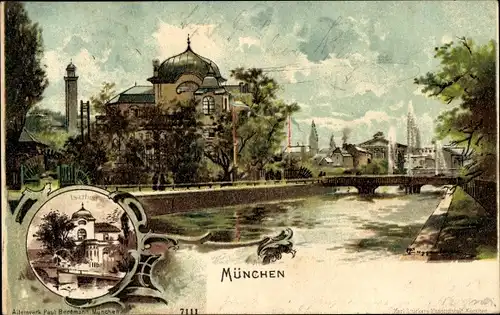 Künstler Litho Guggenberger, Thomas, Isarlust, Flusspartie