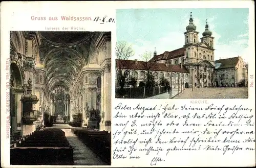 Ak Waldsassen in der Oberpfalz, Kirche, Innenansicht