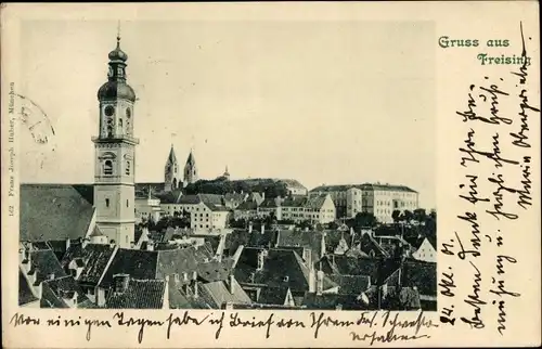 Ak Freising in Oberbayern, Totalansicht, Kirche