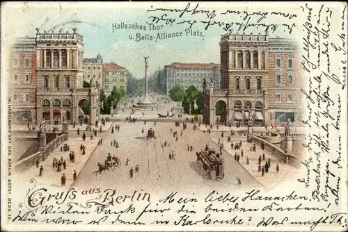 Litho Berlin Kreuzberg, Hallesches Tor, Belle-Alliance-Platz