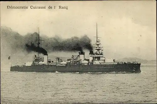 Ak Französisches Kriegsschiff, Democratie