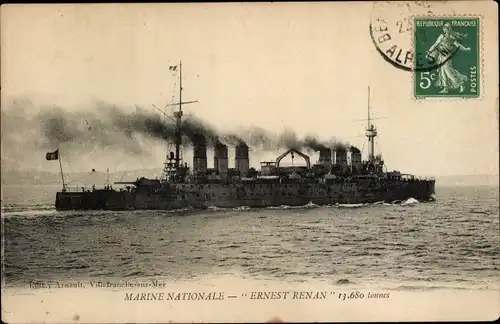 Ak Französisches Kriegsschiff, Ernest Renan