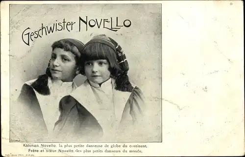 Ak Geschwister Novello, Tänzer, Bruder und Schwester, Portrait, Kätchen