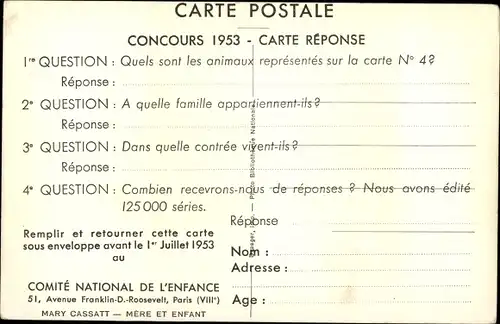 Ak Mutter mit Baby auf dem Arm, Comite National de l'Enfance, Concours 1953