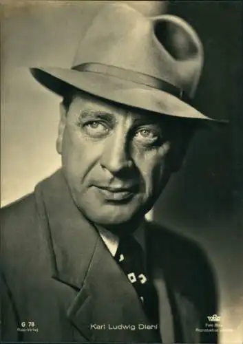 Ak Schauspieler Karl Ludwig Diehl, Tobis Film G 78, Portrait, Hut