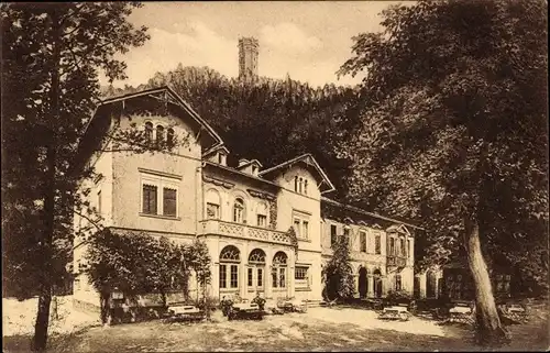 Ak Rochlitz an der Mulde, Rochlitzer Berg, Friedrich August Turm, Hotel und Pension