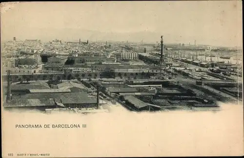 Ak Barcelona Katalonien Spanien, Panorama, Hafen