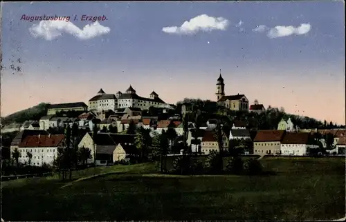Ak Augustusburg im Erzgebirge, Gesamtansicht, Schloss