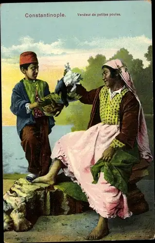 Ak Konstantinopel Istanbul Türkei, Hühnerverkäufer