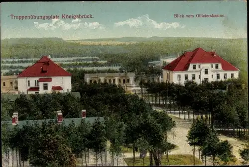 Ak Königsbrück in der Oberlausitz, Truppenübungsplatz, Blick vom Offizierskasino