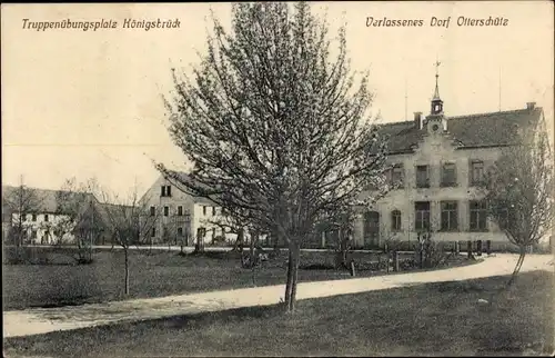 Ak Königsbrück in der Oberlausitz, Truppenübungsplatz, verlassenes Dorf Otterschütz