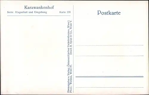 Ak Klagenfurt am Wörthersee Kärnten, Karawankenhof