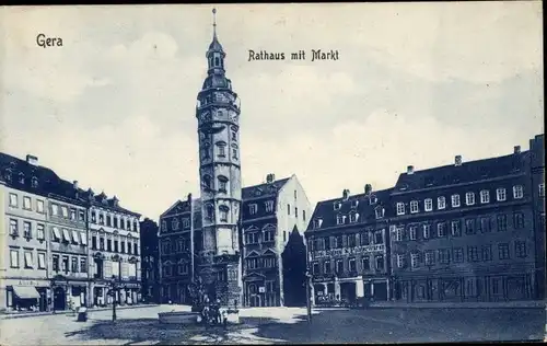 Ak Gera in Thüringen, Rathaus, Markt