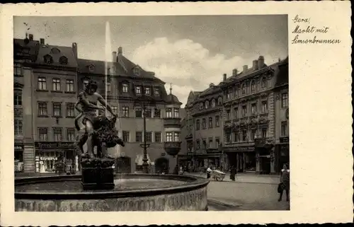 Ak Gera in Thüringen, Markt, Simsonbrunnen