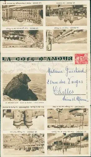 Ak Le Pouliguen Loire Atlantique, Cote D'Amour, Strand, Grande Cote, Felsen