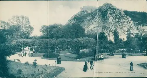 Klapp Ak Cherbourg-Manche, öffentlicher Garten und Fort de la Roule