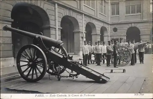 Ak Paris III, Ecole Centrale, der Festungskanon