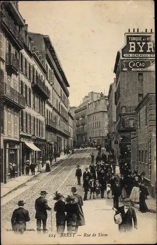 Ak Brest Finistère, Rue de Siam