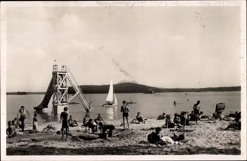 Ak Staré Splavy Thammühl Hirschberg am See Doksy Reg. Reichenberg, Strandbad, Rutsche