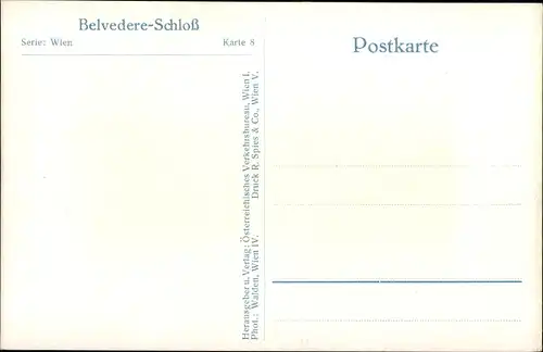 Ak Wien 3 Landstraße, Schloss Belvedere