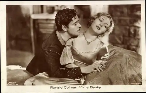 Ak Schauspieler Ronald Colman und Vilma Banky, Portrait, Ross Verlag 3375 5