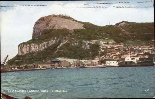 Ak Gibraltar, Hafen, Landeplatz für Passagierschiffe