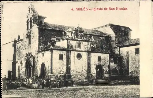 Ak Avilés Asturias, Kirche San Nicolas